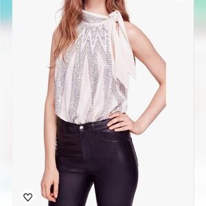 Free People Glitter City Tie Neck Tank